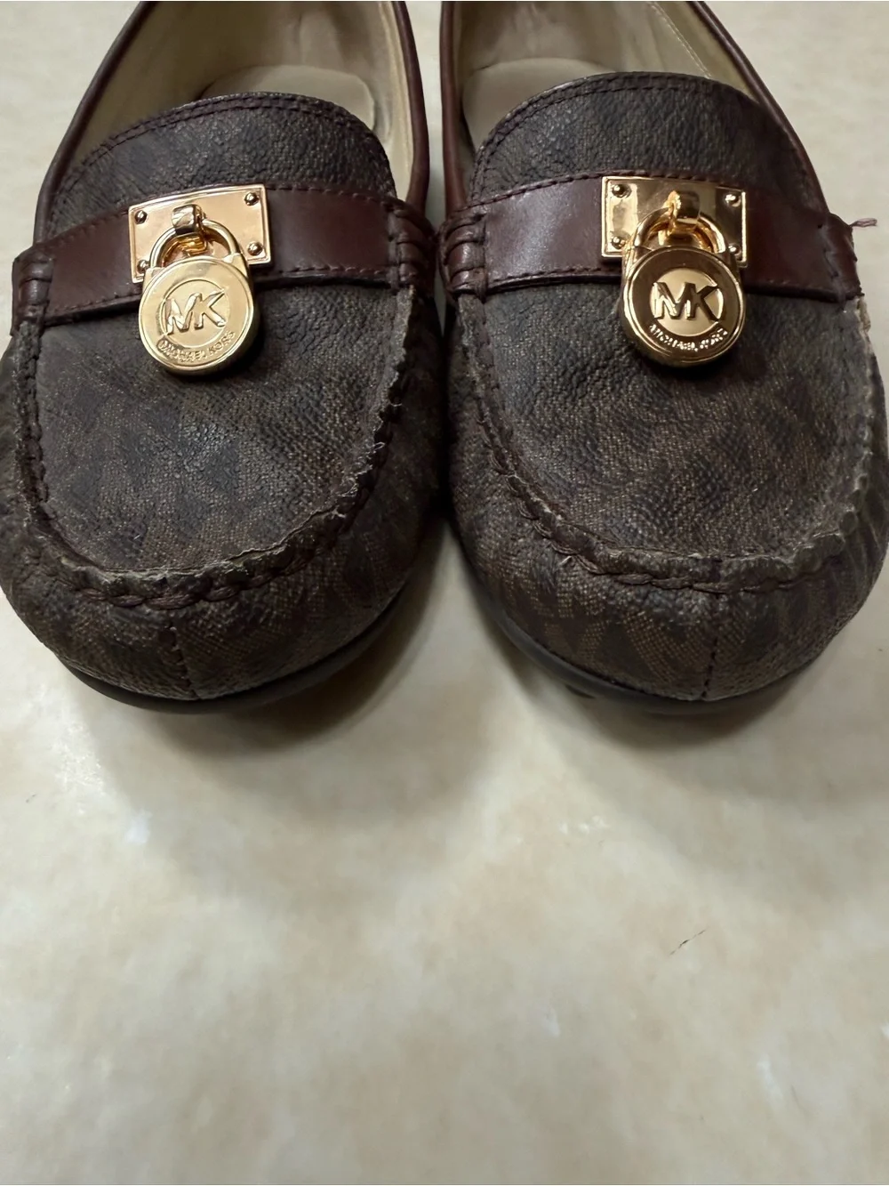 Michael Kors Hamilton brown logo loafers 81/2
